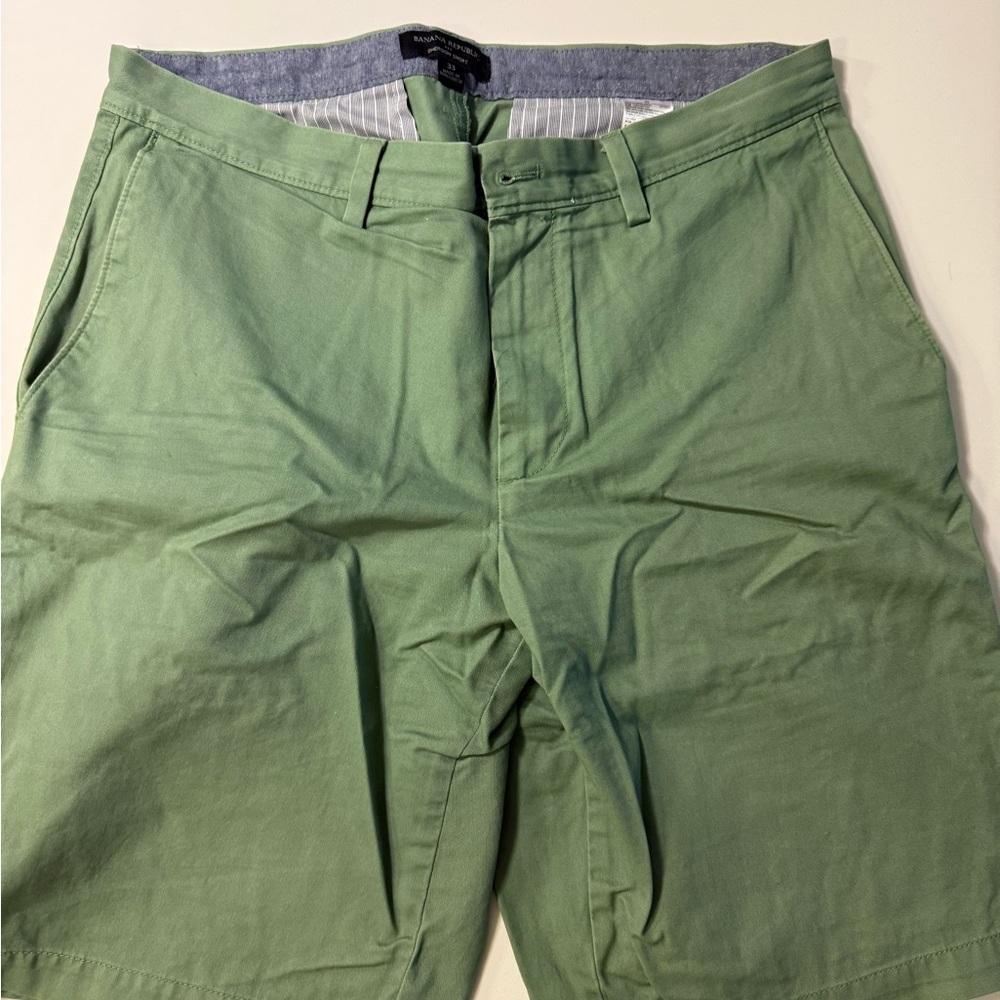 Banana Republic Olive Green Flat Front Shorts